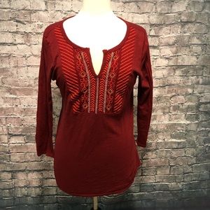 Lucky Brand V Neck Shirt Size M
